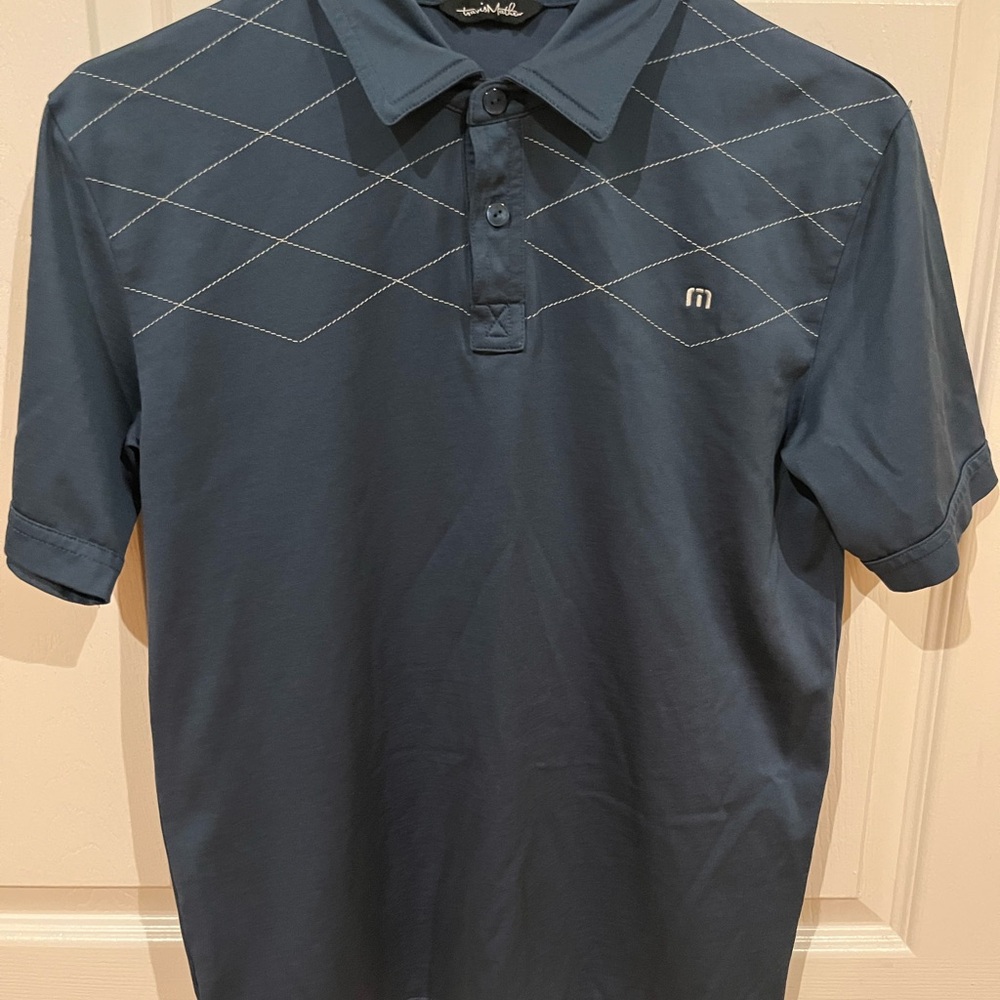 Travis Mathew Navy Polo with Diamond Stitching